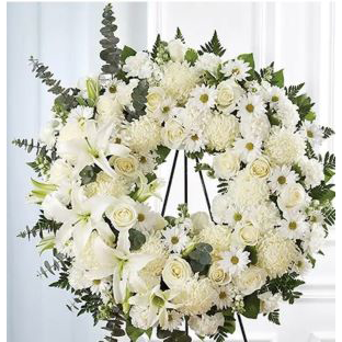 White Wreath of Condolence in Slidell, LA